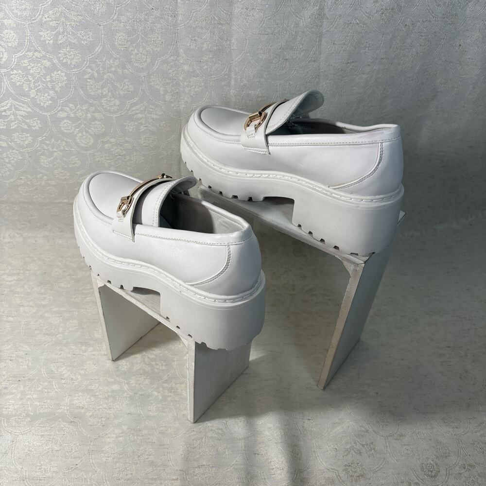 Steve Madden Women's Platform White Loafers Size 7 - Picture 2 of 6